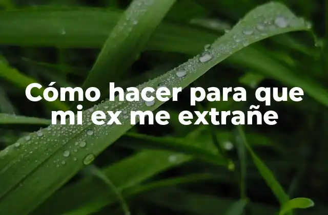 Cómo hacer para que mi ex me extrañe