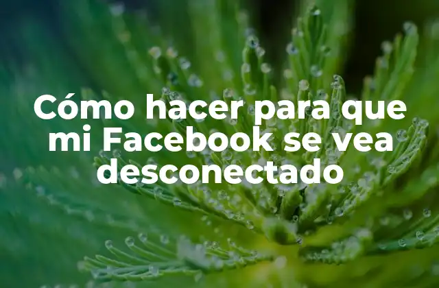 Cómo hacer para que mi Facebook se vea desconectado