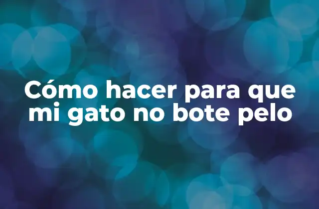 Cómo Hacer para que Mi Gato No Bote Pelo