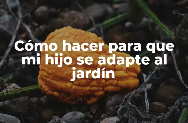 Cómo Hacer para que Mi Hijo Se Adapte Al Jardín