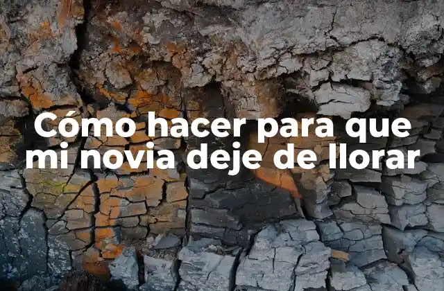 Cómo Hacer para que Mi Novia Deje de Llorar