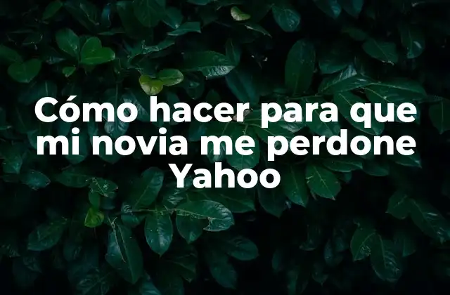 Cómo Hacer para que Mi Novia Me Perdone Yahoo