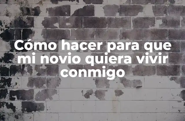 Cómo Hacer para que Mi Novio Quiera Vivir Conmigo