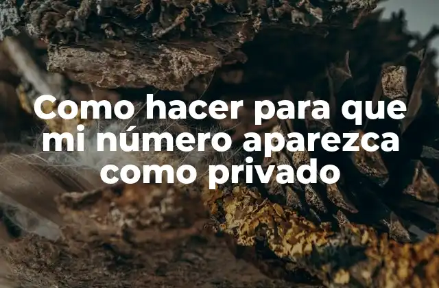 Como Hacer para que Mi Número Aparezca como Privado