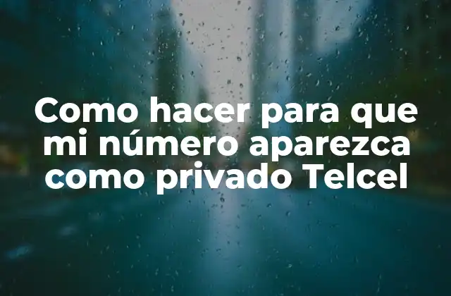 ¿Qué es la opción de número privado en Telcel?