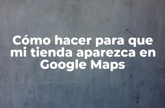 Cómo Hacer para que Mi Tienda Aparezca en Google Maps