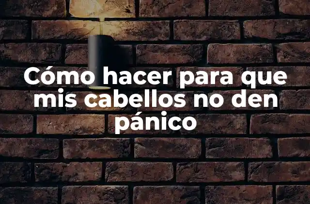 Cómo Hacer para que Mis Cabellos No Den Pánico 2 Cómo hacer para que mis cabellos no den pánico