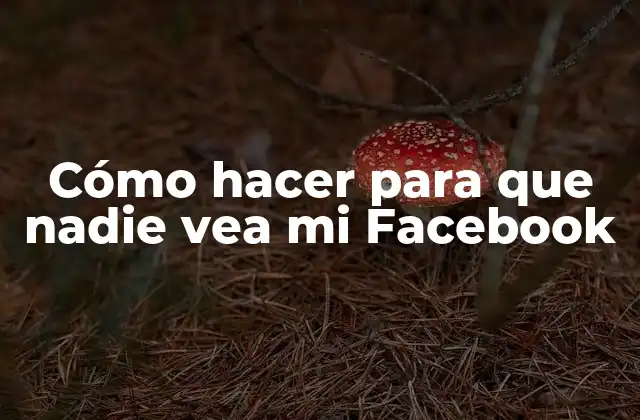Cómo Hacer para que Nadie Vea Mi Facebook