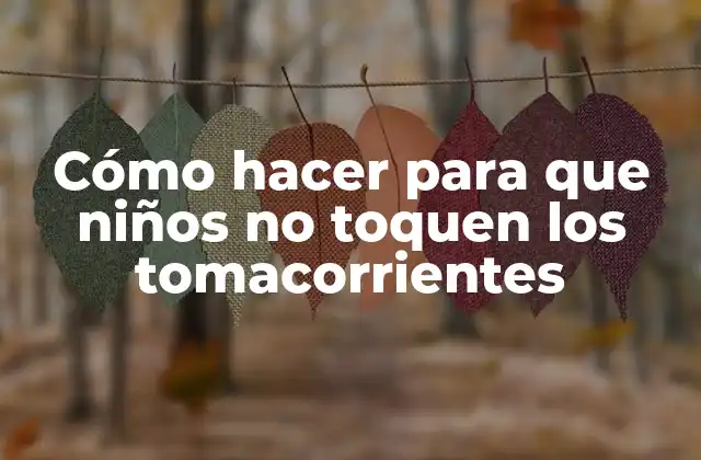 Cómo Hacer para que Niños No Toquen los Tomacorrientes