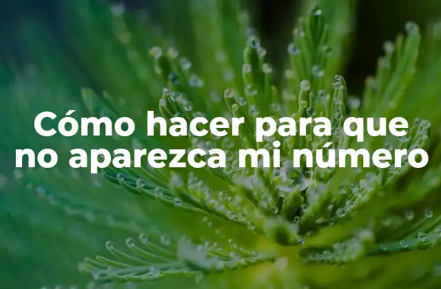 Cómo Hacer para que No Aparezca Mi Número 2 Cómo hacer para que no aparezca mi número