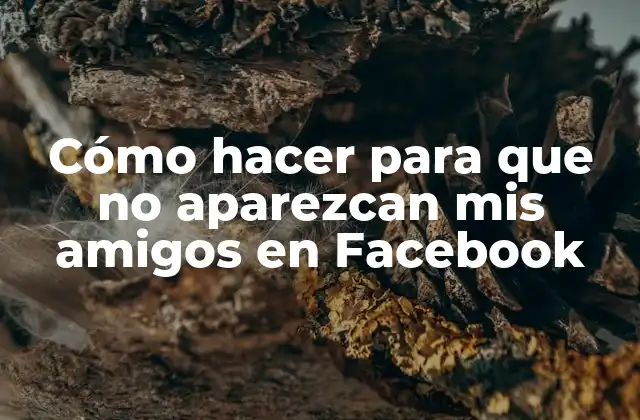 Cómo Hacer para que No Aparezcan Mis Amigos en Facebook