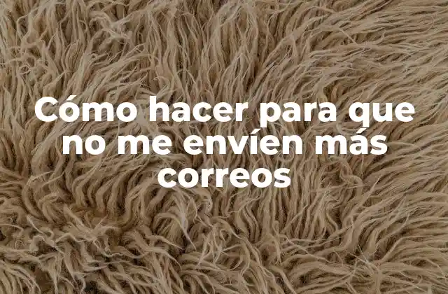 Cómo Hacer para que No Me Envíen Más Correos