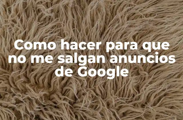 Como Hacer para que No Me Salgan Anuncios de Google