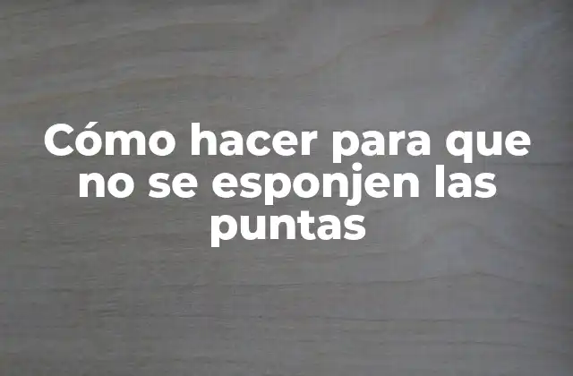 Cómo Hacer para que No Se Esponjen las Puntas