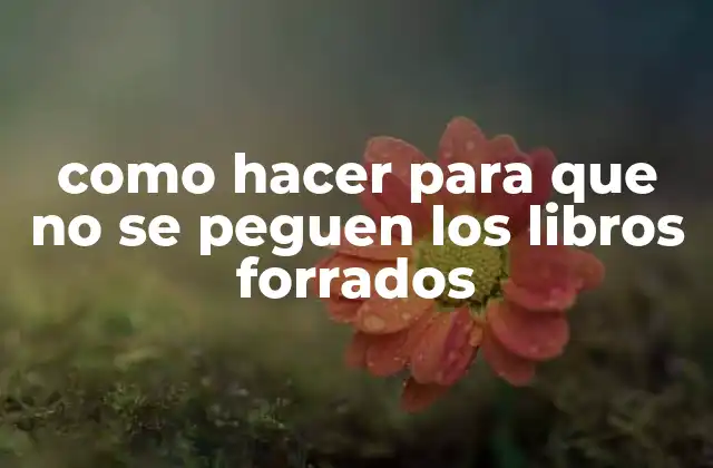 Como Hacer para que No Se Peguen los Libros Forrados