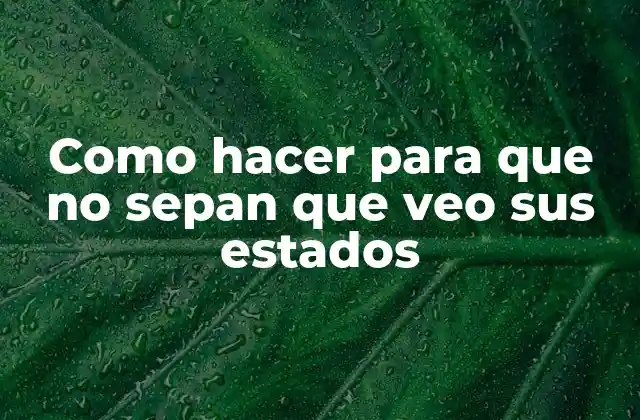 Como Hacer para que No Sepan que Veo Sus Estados 2 Como hacer para que no sepan que veo sus estados: ¿Por qué es importante la privacidad en las redes sociales?
