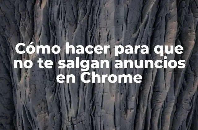 Cómo Hacer para que No Te Salgan Anuncios en Chrome