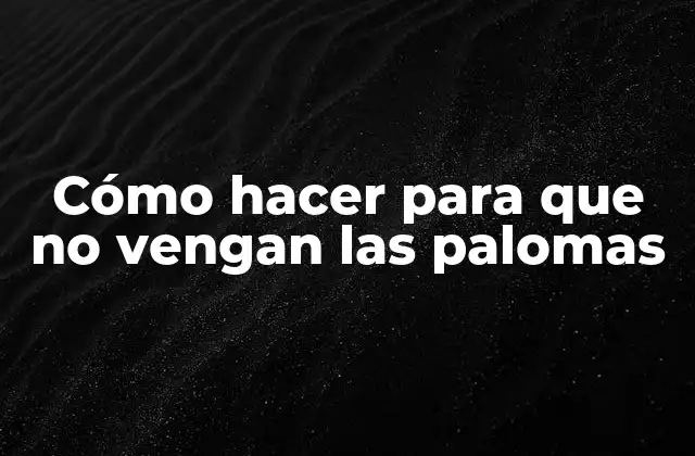 Cómo Hacer para que No Vengan las Palomas