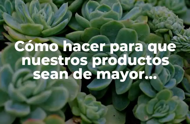 Cómo Hacer para que Nuestros Productos Sean de Mayor Demanda