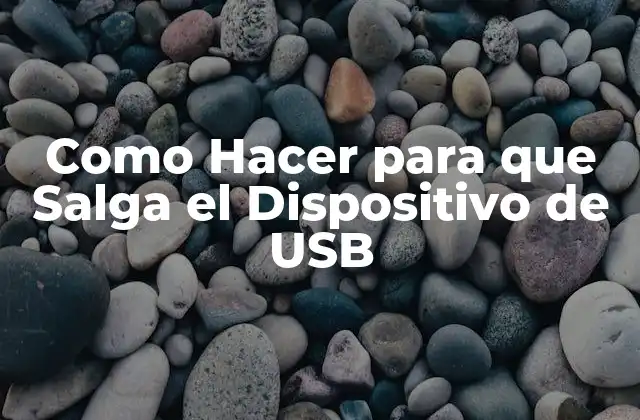 Como Hacer para que Salga el Dispositivo de Usb 2 ¿Qué es un Dispositivo de USB?