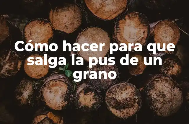 Cómo Hacer para que Salga la Pus de un Grano