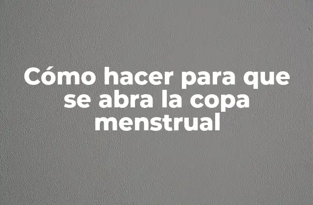 ¿Qué es una copa menstrual y cómo se usa?