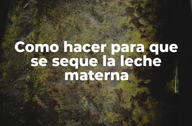 Como Hacer para que Se Seque la Leche Materna