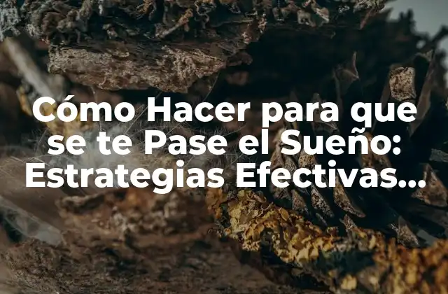 Cómo Hacer para que Se Te Pase el Sueño: Estrategias Efectivas para Superar la Somnolencia