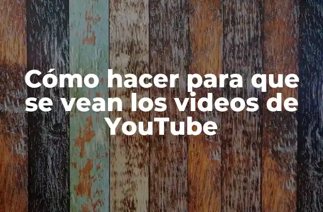 Cómo Hacer para que Se Vean los Videos de Youtube