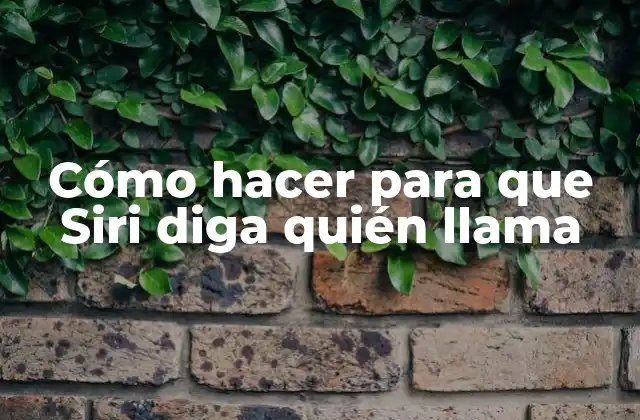 Cómo Hacer para que Siri Diga Quién Llama