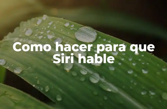 Como Hacer para que Siri Hable