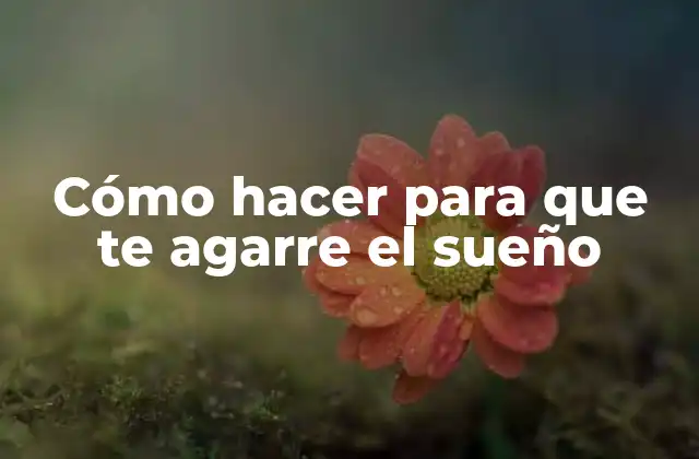 Cómo Hacer para que Te Agarre el Sueño