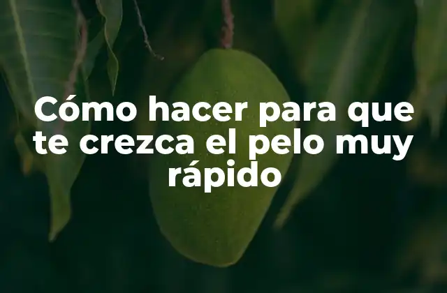 Cómo Hacer para que Te Crezca el Pelo Muy Rápido