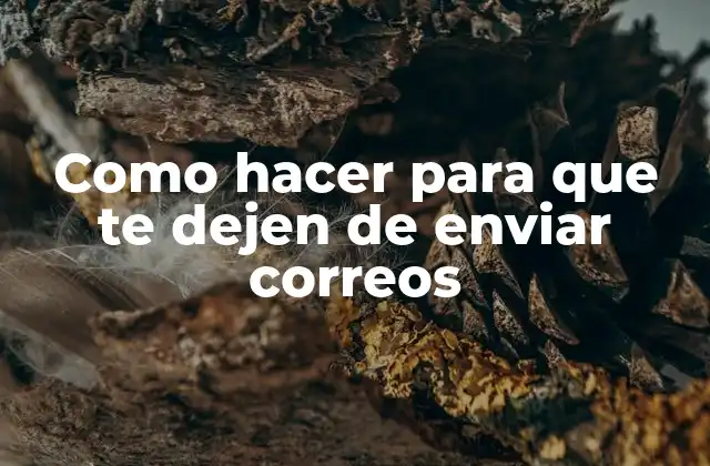 Como Hacer para que Te Dejen de Enviar Correos