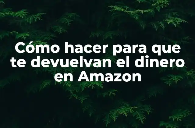 Cómo Hacer para que Te Devuelvan el Dinero en Amazon