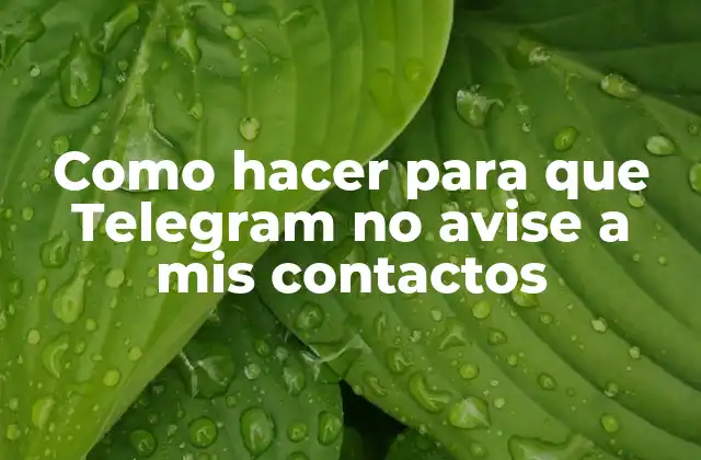 Como Hacer para que Telegram No Avise a Mis Contactos