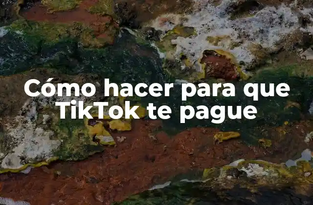Cómo hacer para que TikTok te pague