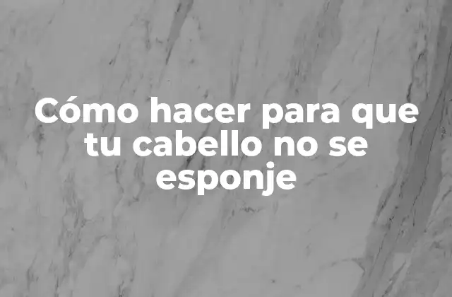 Cómo Hacer para que Tu Cabello No Se Esponje