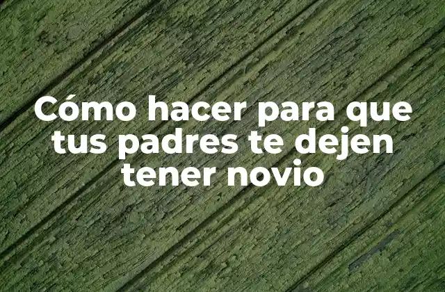 Cómo Hacer para que Tus Padres Te Dejen Tener Novio