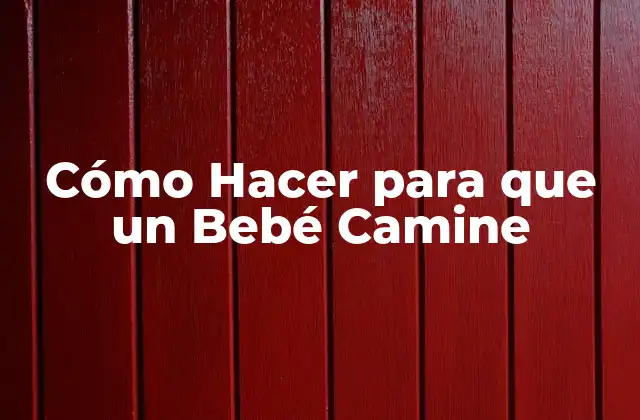 Cómo Hacer para que un Bebé Camine