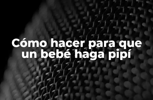 Cómo Hacer para que un Bebé Haga Pipí