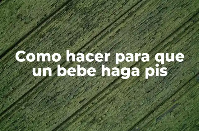 Como Hacer para que un Bebe Haga Pis