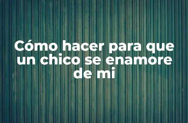Cómo Hacer para que un Chico Se Enamore de Mi