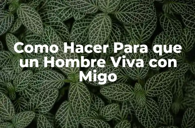 Como Hacer para que un Hombre Viva con Migo