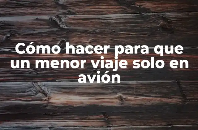Cómo Hacer para que un Menor Viaje Solo en Avión