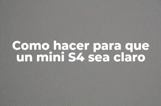 Como Hacer para que un Mini S4 Sea Claro