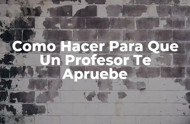 Como Hacer para que un Profesor Te Apruebe