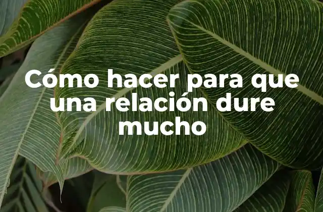 Cómo Hacer para que una Relación Dure Mucho