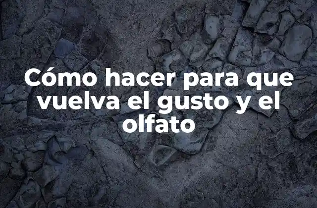 Cómo Hacer para que Vuelva el Gusto y el Olfato 2 ¿Qué son el gusto y el olfato?