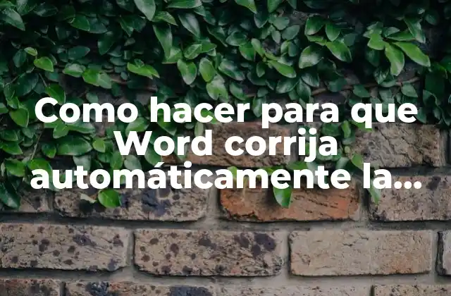 Como Hacer para que Word Corrija Automáticamente la Ortografía